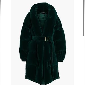 ALEXANDRE VAUTHIER
Belted quilted cotton-velvet down coat forest green